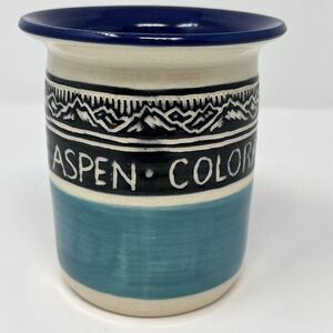 ASPEN Mountain COLORADO Artisan Pottery Coffee Mug Tea Cup Glazed Rare Handmade